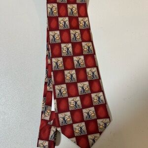 Tommy Bahama Red and Beige Golf Club Silk Tie